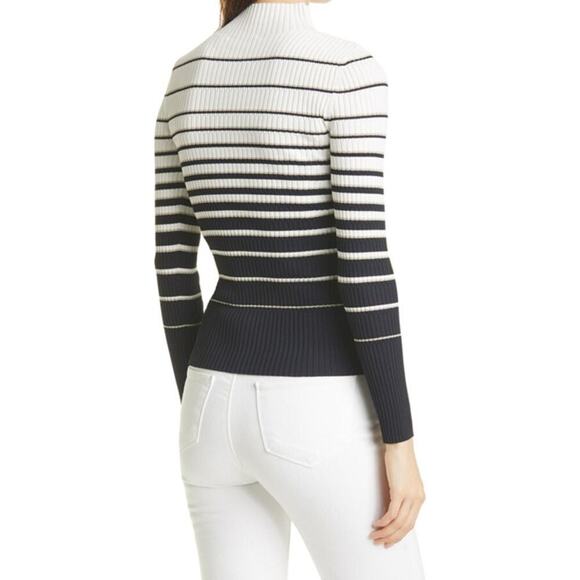 Ted Baker Wanada Stripe Mock Neck Sweater White / Black Size 10 - Picture 6 of 10